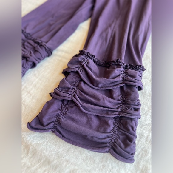 Avatar Clothing Purple Ruffled Wide-Leg Pants Artisan Boho Bloomers Style Large - Picture 3 of 12